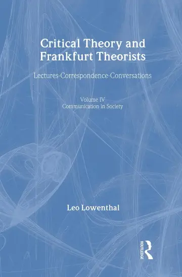 Cover of Critical Theory and Frankfurt Theorists