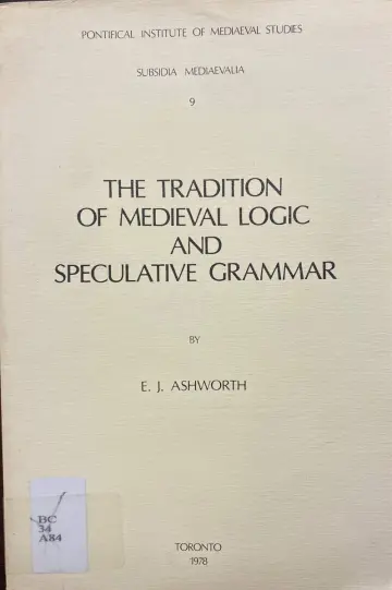 Cover of Tradition of Medieval Logic and Speculative Grammar from Anselm to the End of the 17th Century