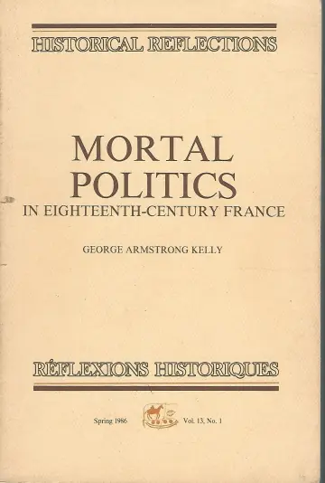 Cover of Mortal politics in eighteenth-century France