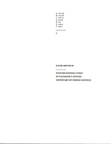 Cover of English-Egyptian Index of Faulkner's Concise Dictionary of Middle Egyptian