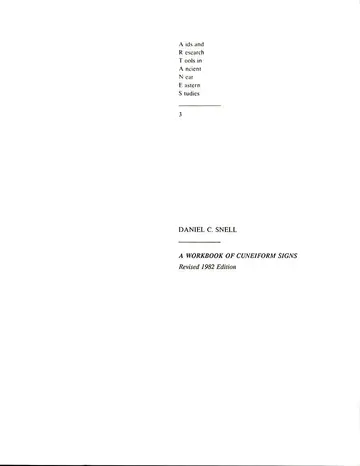 Cover of A Workbook of Cuneiform Signs