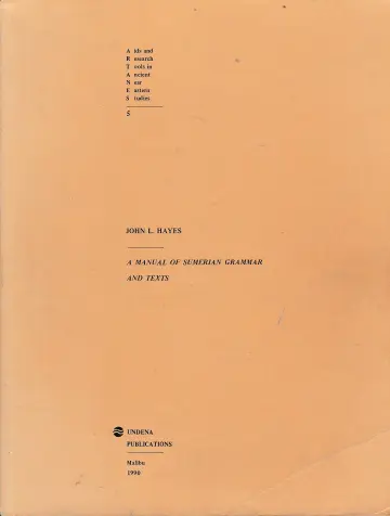 Cover of A Manual of Sumerian Grammar and Texts