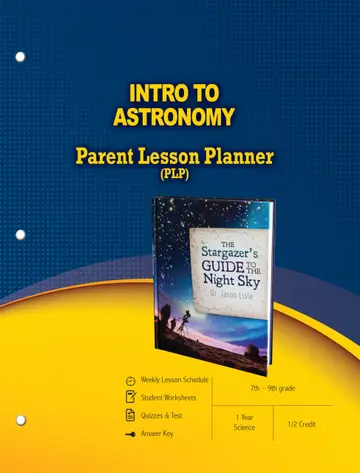 Cover of Intro to Astronomy Parent Lesson Planner, Grades 7-9