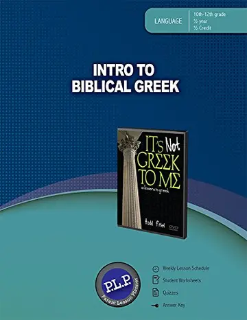 Cover of Intro to Biblical Greek, 10th-12th Grade 1/2 Year, 1/2 Credit