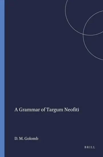 Cover of A Grammar of Targum Neofiti