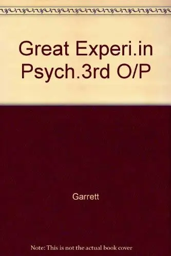 Cover of Great Experi.in Psych.3rd O/P