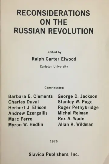 Cover of Reconsiderations on the Russian Revolution