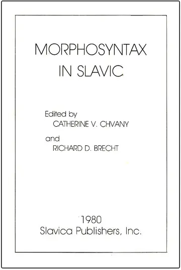 Cover of Morphosyntax in Slavic