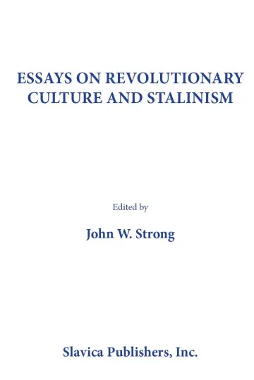 Cover of Essays on Revolutionary Culture and Stalinism