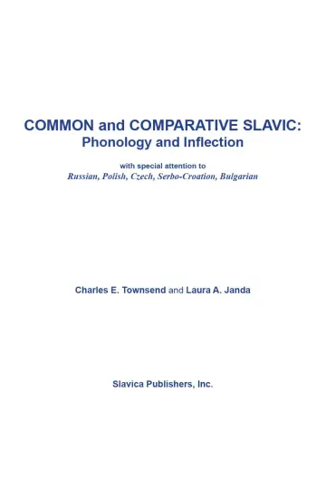 Cover of Common and Comparative Slavic Phonology and Inflection
