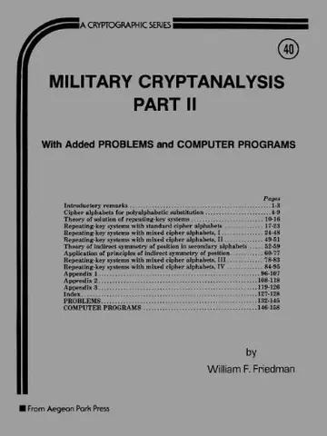 Cover of Military Cryptanalysis