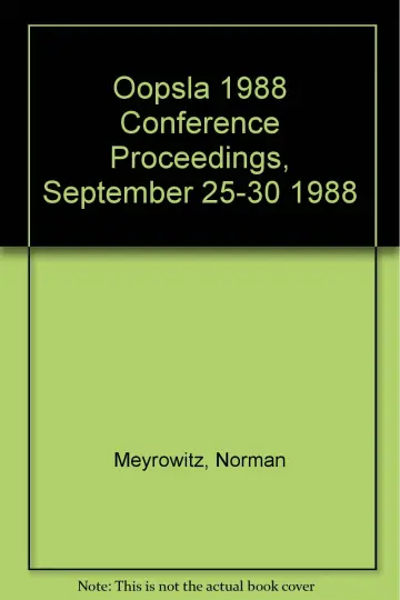 Cover of Oopsla 1988 Conference Proceedings, September 25-30 1988
