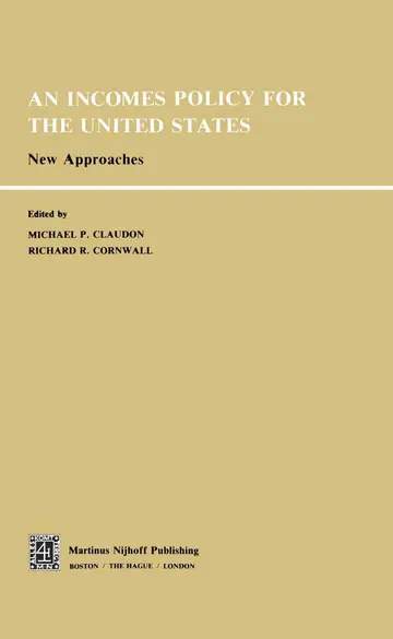 Cover of Incomes Policy for the United States
