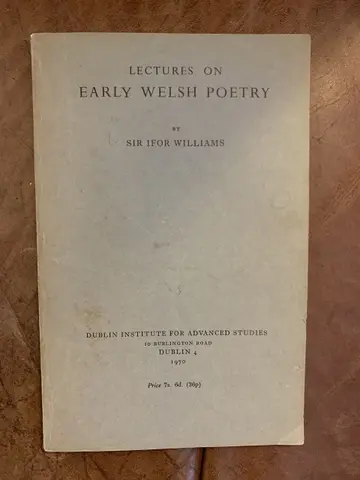Cover of Lectures on Early Welsh Poetry