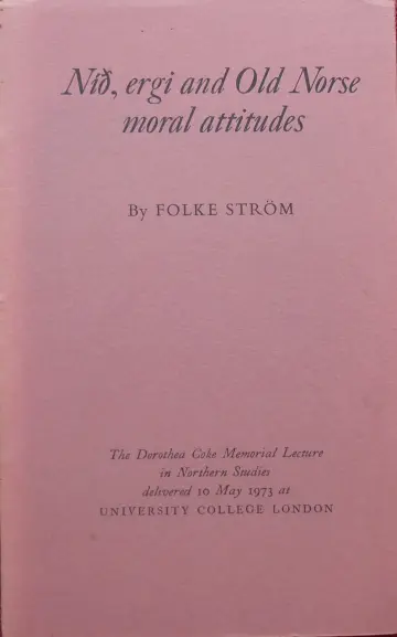 Cover of Nid, Ergi and Old Norse Moral Attitudes