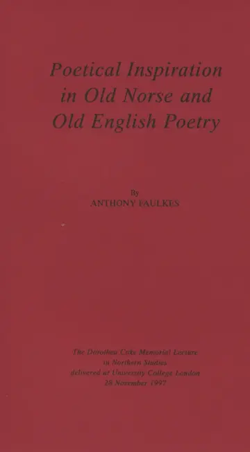 Cover of Poetical Inspiration in Old Norse & Old English