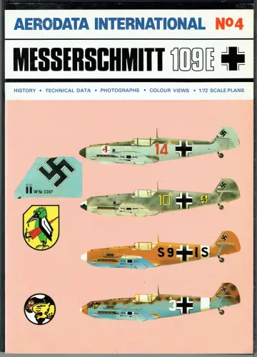 Cover of Aerodata International No. 4 Messerschmitt 109E History Technical Data Photographs Colour Views 1/72 Scale Plans