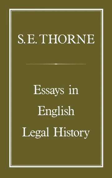 Cover of Essays in English Legal History