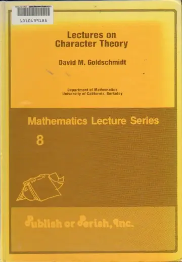 Cover of Lectures on Character Theory