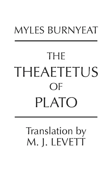 Cover of Theaetetus of Plato