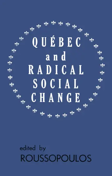 Cover of Quebec and Radical Social Change