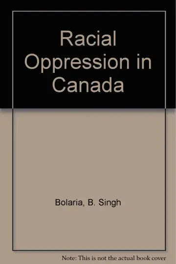 Cover of Racial Oppression in Canada