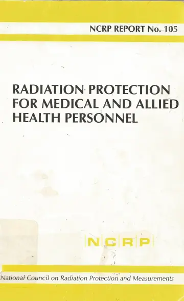 Cover of Radiation Protection for Medical and Allied Health Personnel