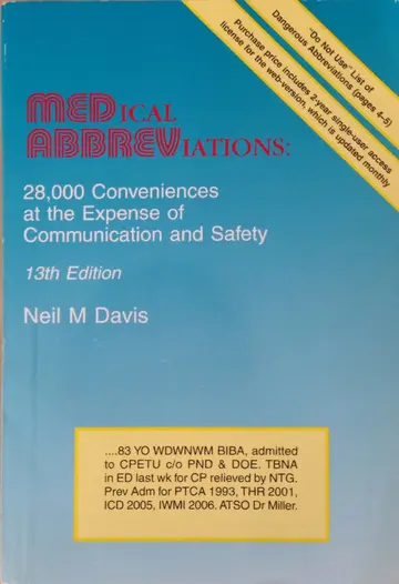 Cover of Medical Abbreviations