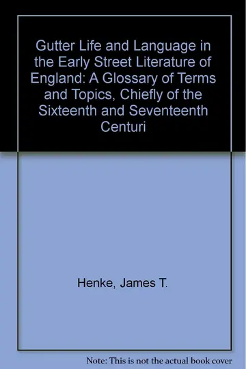 Cover of Gutter Life and Language in the Early Street Literature of England