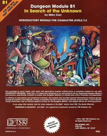 Cover of In Search of the Unknown (Dungeons & Dragons Module B1)
