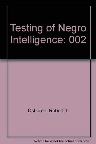 Cover of Testing of Negro Intelligence