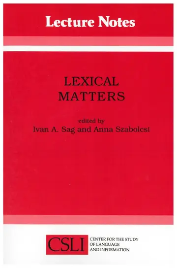 Cover of Lexical Matters