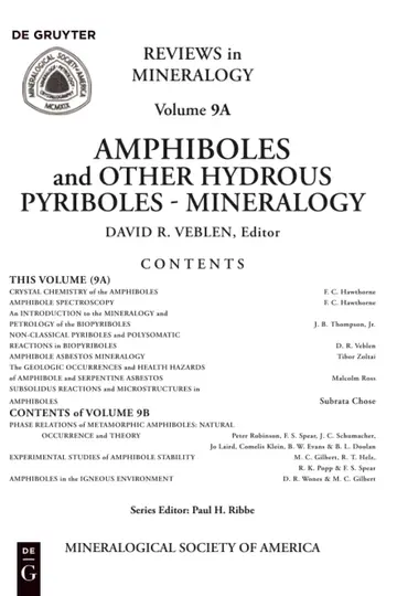 Cover of Amphiboles and Other Hydrous Pyriboles