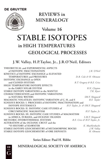 Cover of Stable Isotopes in High Temperature Geological Processes
