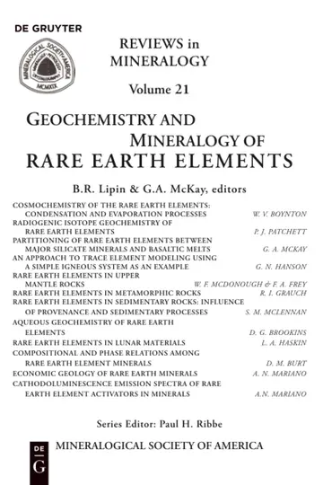Cover of Geochemistry and Mineralogy of Rare Earth Elements (021)