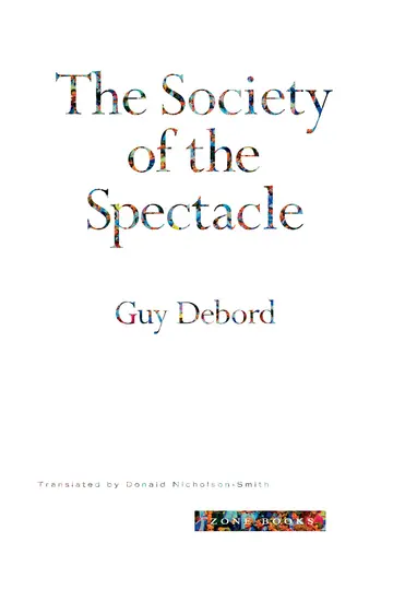 Cover of Society of the Spectacle