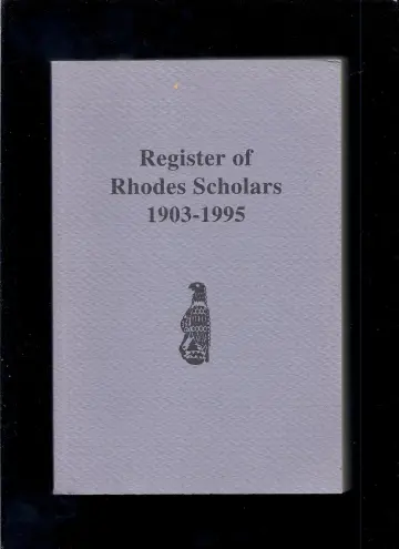 Cover of Register of Rhodes Scholars 1903-1995