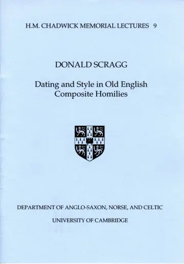 Cover of Dating and Style in Old English Composite Homilies