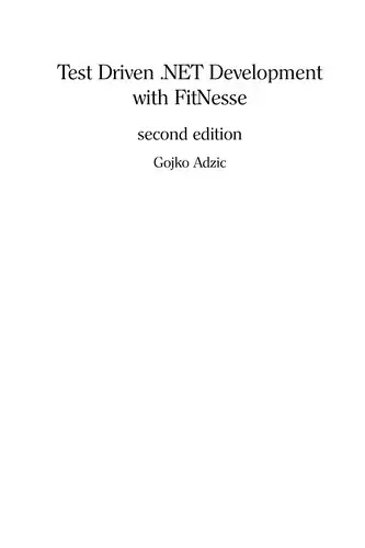 Cover of Test Driven .NET Development with FitNesse