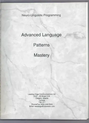 Cover of Advanced Language Patterns Mastery