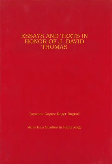 Cover of Essays and Texts in Honor of J David Thomas