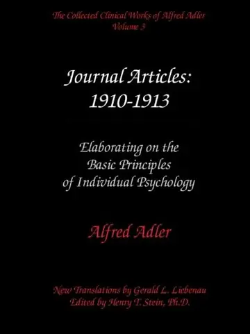 Cover of The Collected Clinical Works of Alfred Adler, Volume 3 - Journal Articles