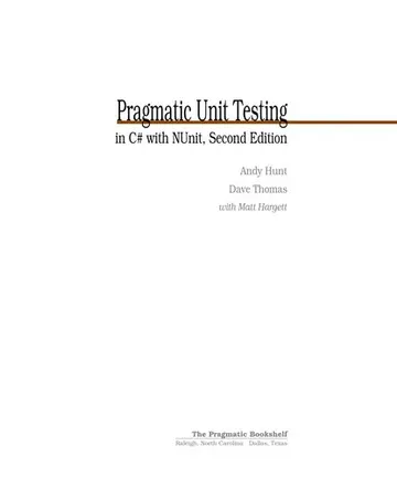 Cover of Pragmatic Unit Testing in C# with NUnit 2e