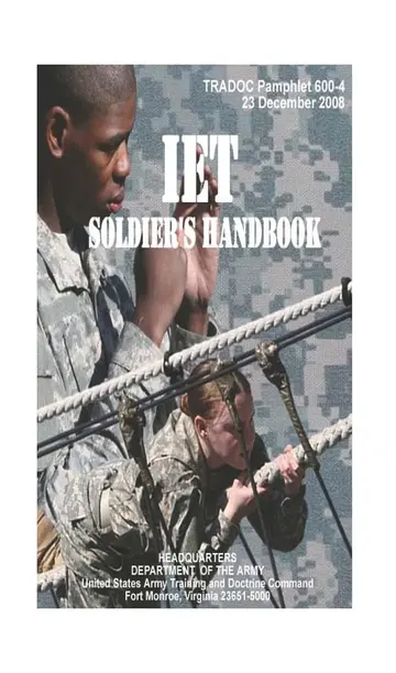 Cover of IET Soldier's Handbook TRADOC Pamphlet 600-4