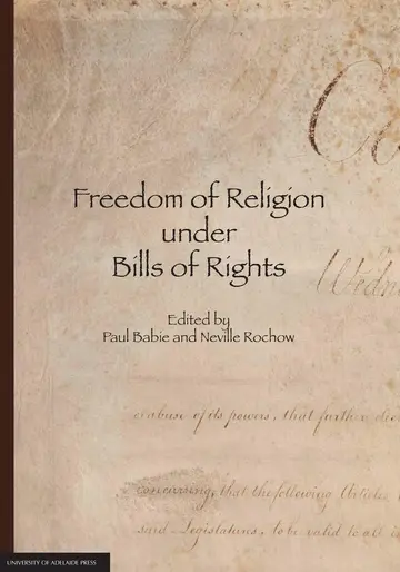 Cover of Freedom of Religion under Bills of Rights