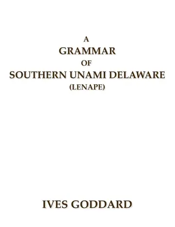 Cover of A Grammar of Southern Unami Delaware