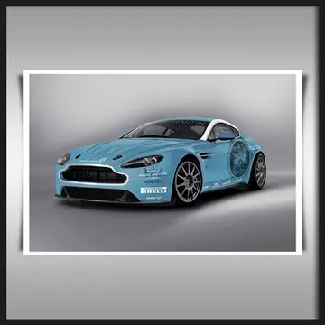 Cover of Blue Aston Martin Huge A1 Canvas Art Print 90x60cms 36x24 Inch Modern Office Wall Poster