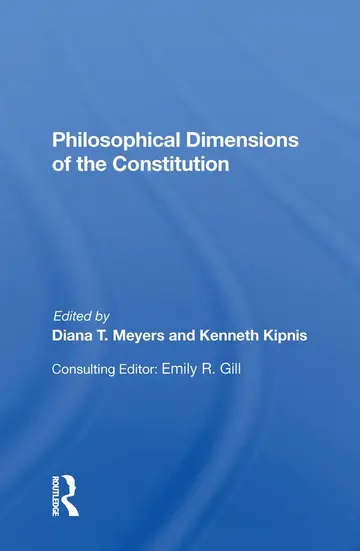 Cover of Philosophical Dimensions of the Constitution
