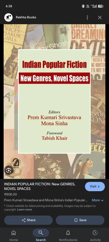 Cover of Indian Popular Fiction New Genres, Novel Spaces