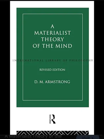 Cover of A Materialist Theory of the Mind Book